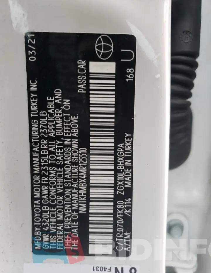 NMTKHMBX4MR125510 Photo# 13