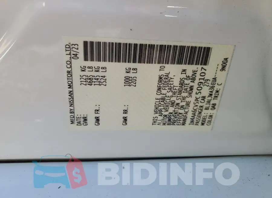 1N4AA6CV5PC509107 Photo# 12