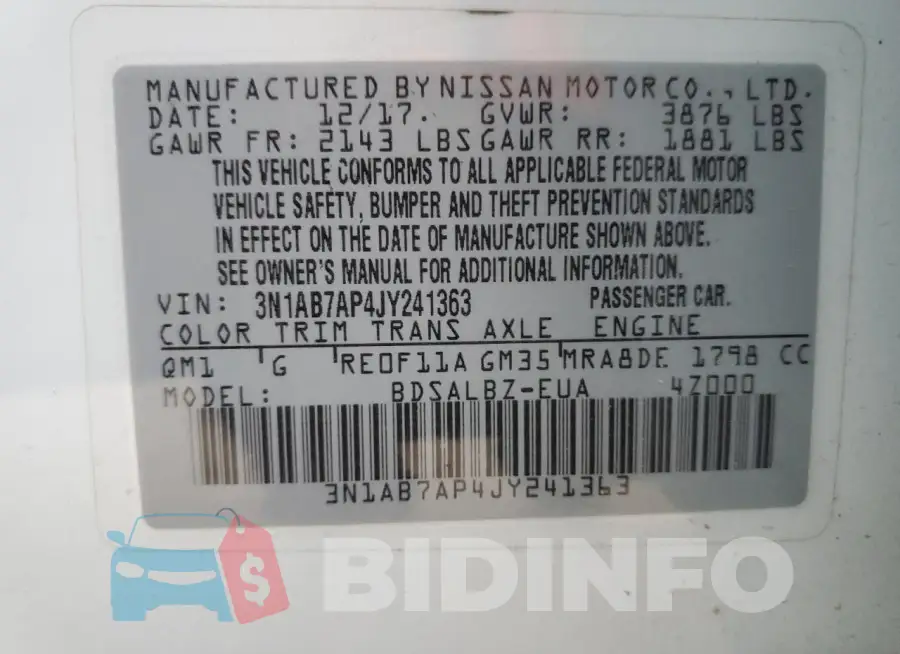 3N1AB7AP4JY241363 Photo# 13