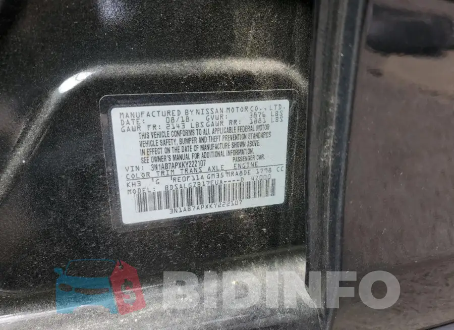 3N1AB7APXKY222107 Photo# 13