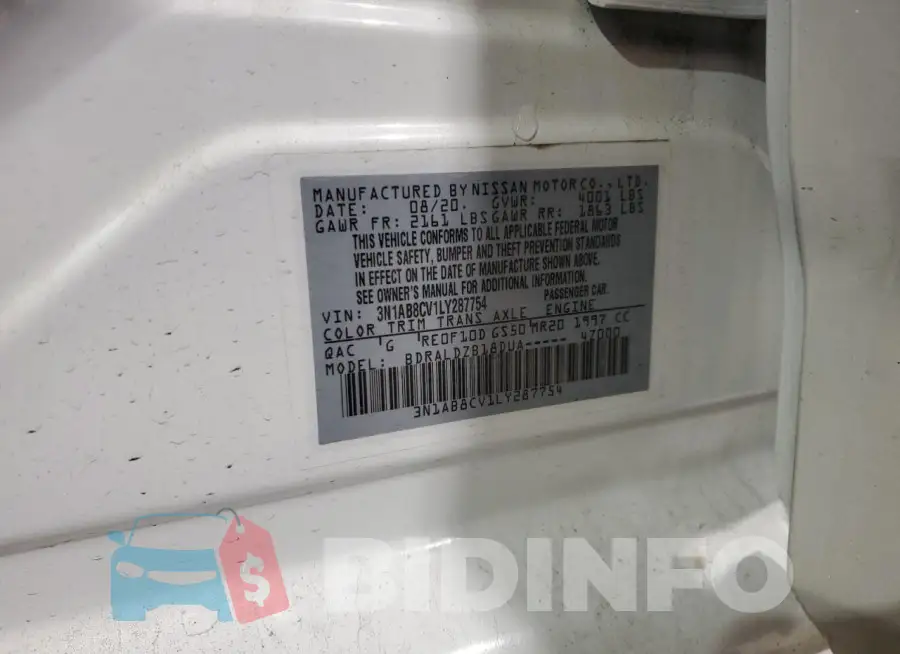 3N1AB8CV1LY287754 Photo# 12