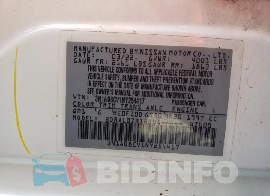 3N1AB8CV1NY254417 Photo# 13