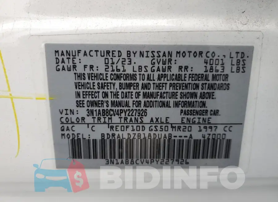 3N1AB8CV4PY227926 Photo# 13