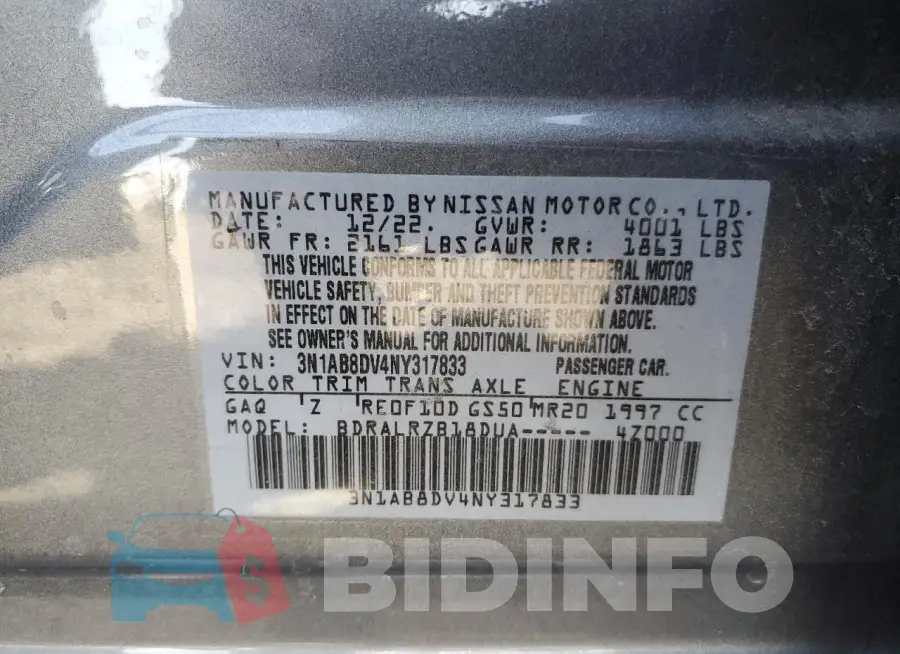 3N1AB8DV4NY317833 Photo# 12