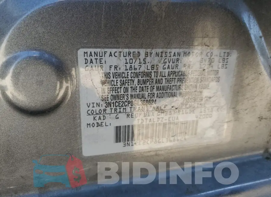 3N1CE2CP8GL368624 Photo# 12