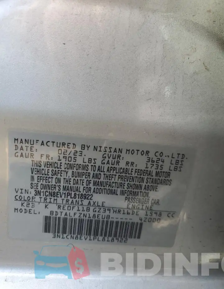 3N1CN8EV1PL818922 Photo# 12
