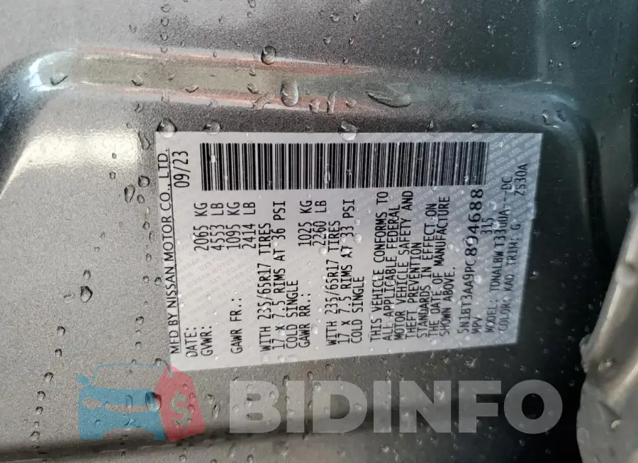 5N1BT3AA9PC894688 Photo# 13