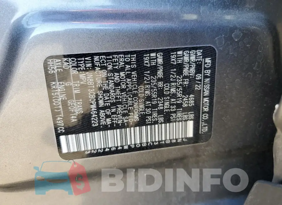 JN8BT3CB0PW464223 Photo# 12
