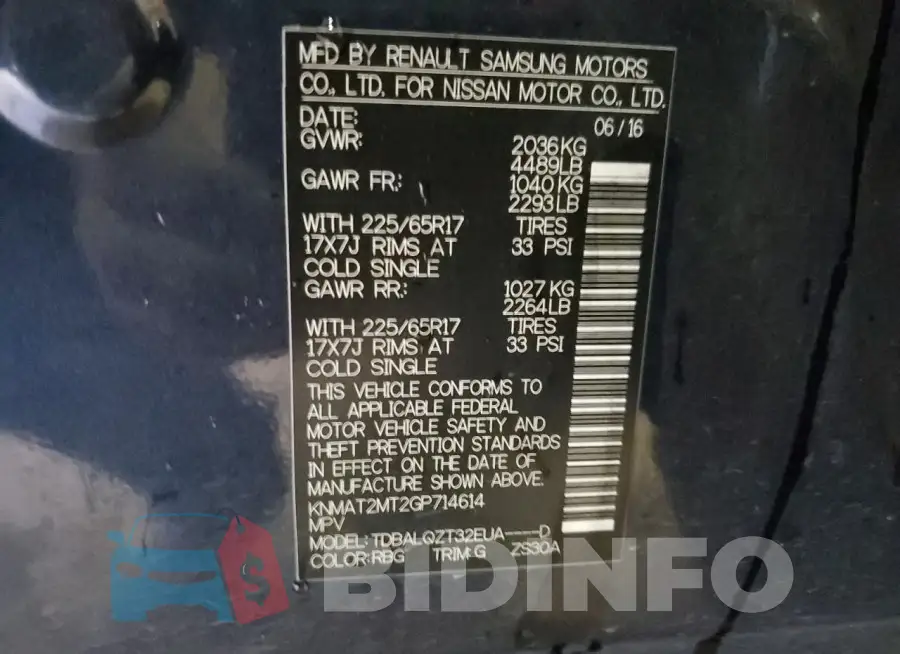 KNMAT2MT2GP714614 Photo# 13