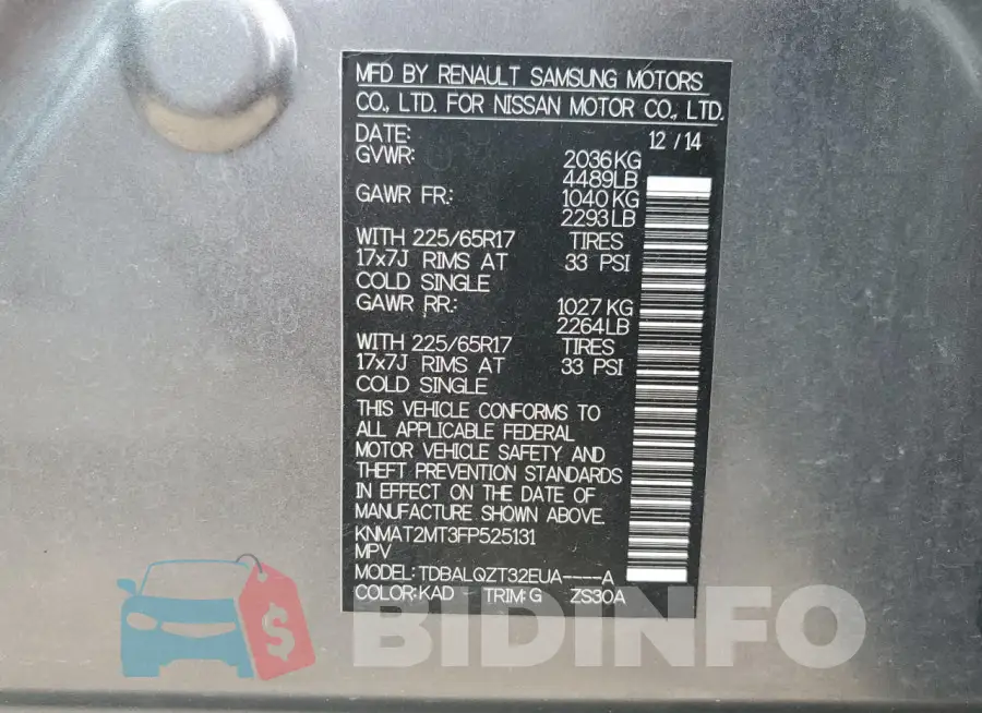 KNMAT2MT3FP525131 Photo# 13