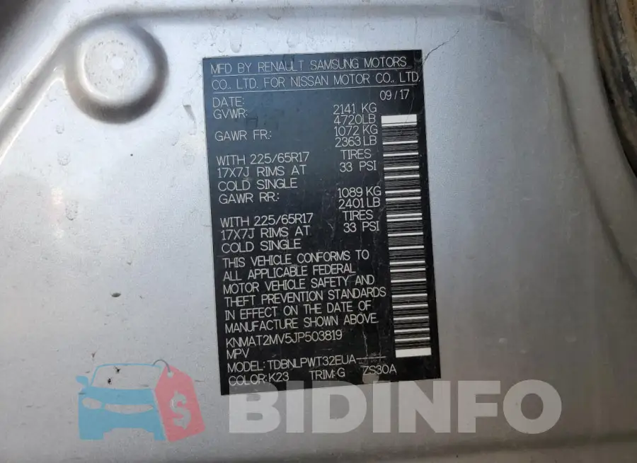 KNMAT2MV5JP503819 Photo# 13
