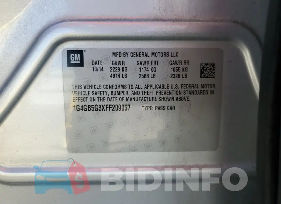 1G4GB5G3XFF209057 Photo# 13