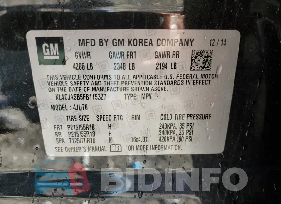 KL4CJASB5FB115327 Photo# 13