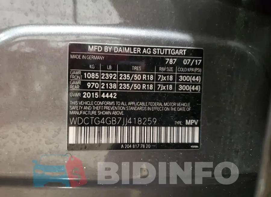 WDCTG4GB7JJ418259 Photo# 12