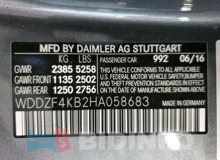 WDDZF4KB2HA058683 Photo# 13
