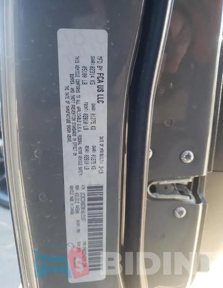 2C3CDXBG9KH615167 Photo# 12