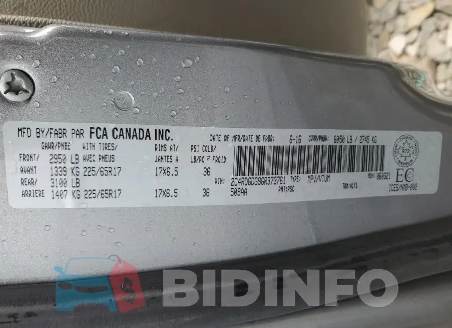2C4RDGDG9GR373761 Photo# 12