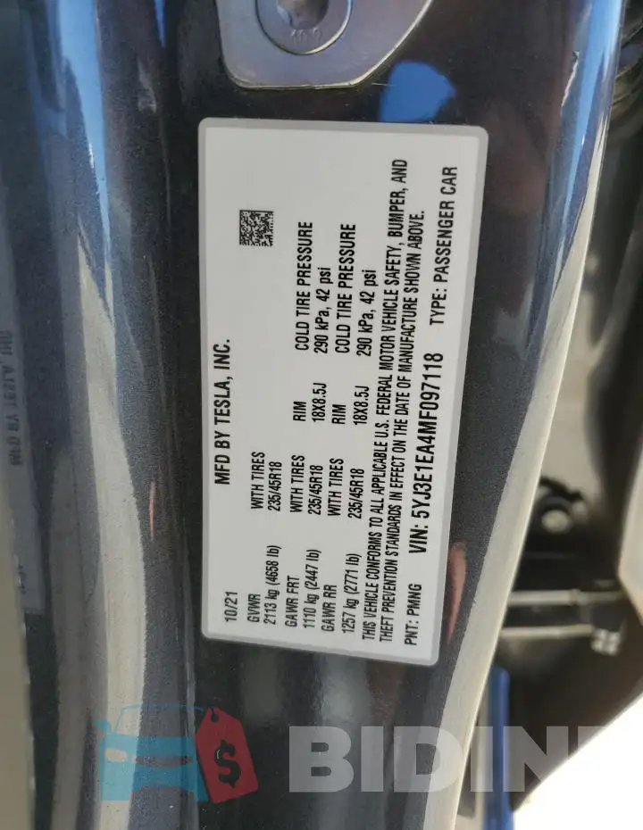 5YJ3E1EA4MF097118 Photo# 12