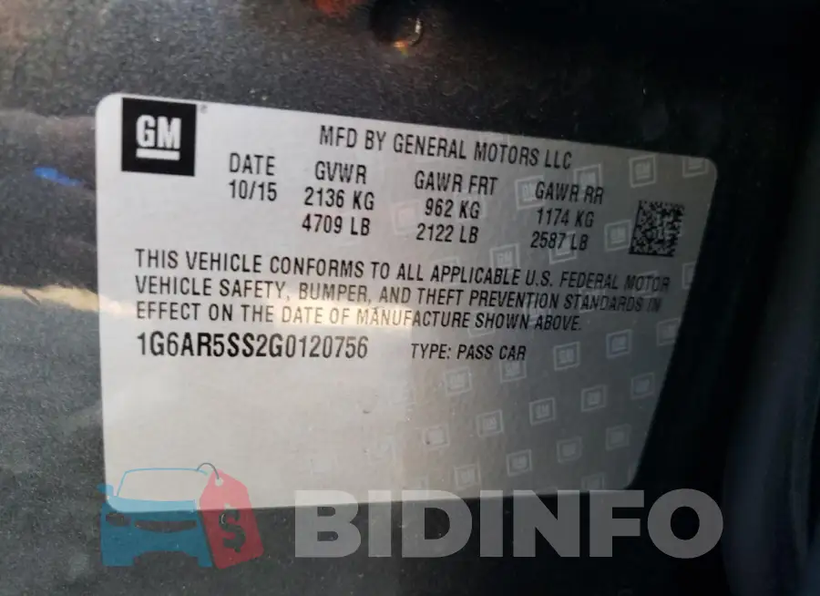 1G6AR5SS2G0120756 Photo# 13