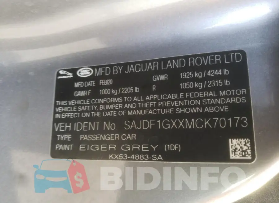 SAJDF1GXXMCK70173 Photo# 12