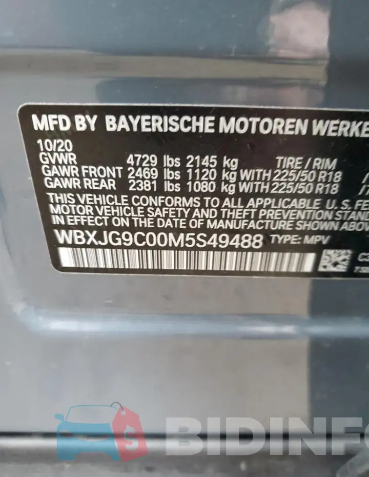 WBXJG9C00M5S49488 Photo# 13