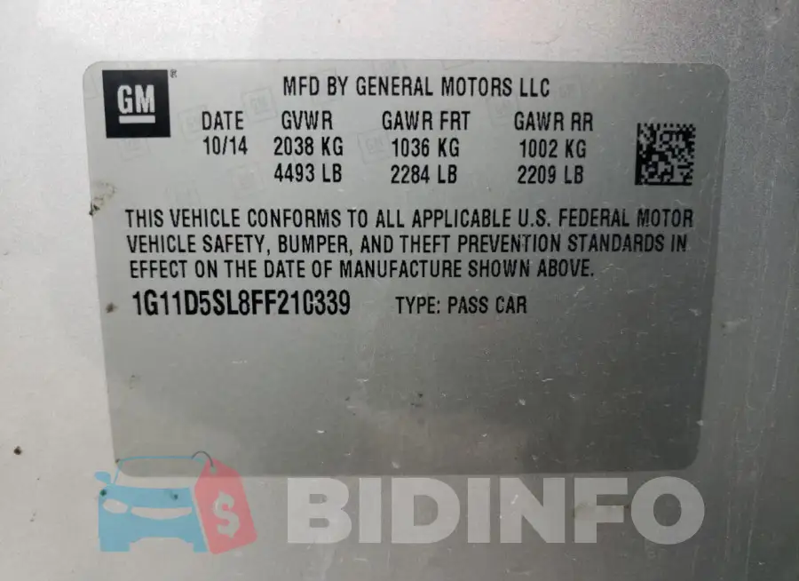 1G11D5SL8FF210339 Photo# 12