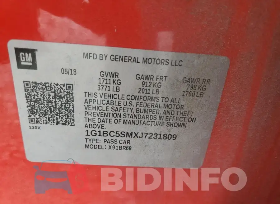 1G1BC5SMXJ7231809 Photo# 13