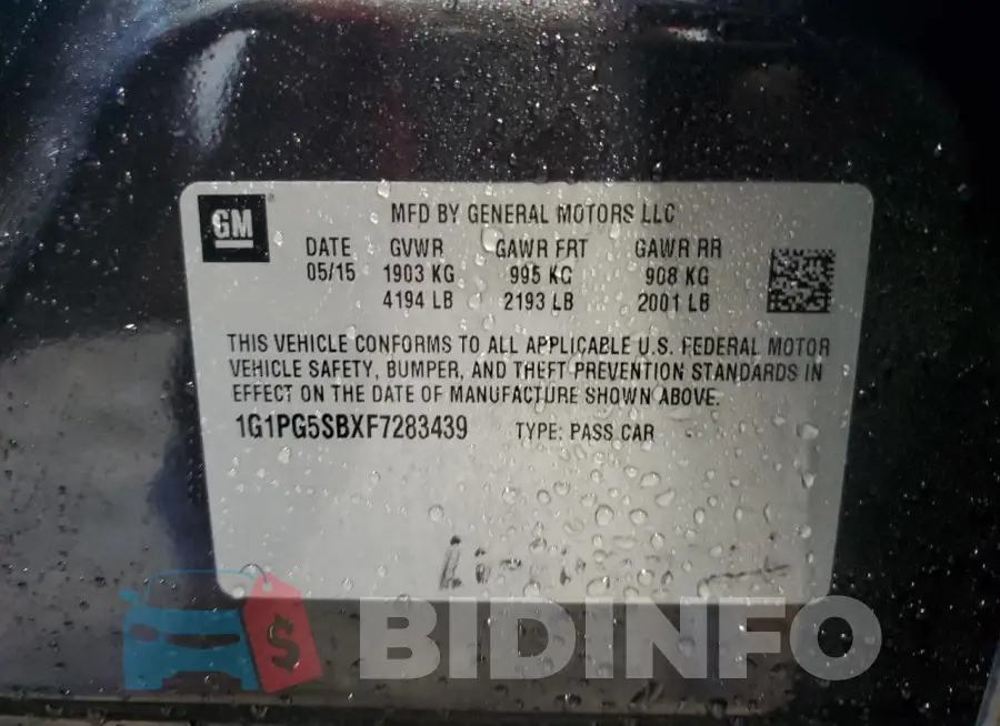 1G1PG5SBXF7283439 Photo# 13