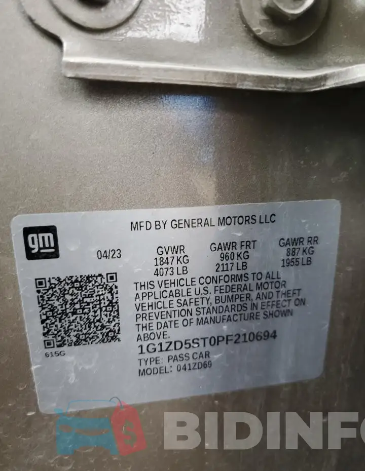 1G1ZD5ST0PF210694 Photo# 12