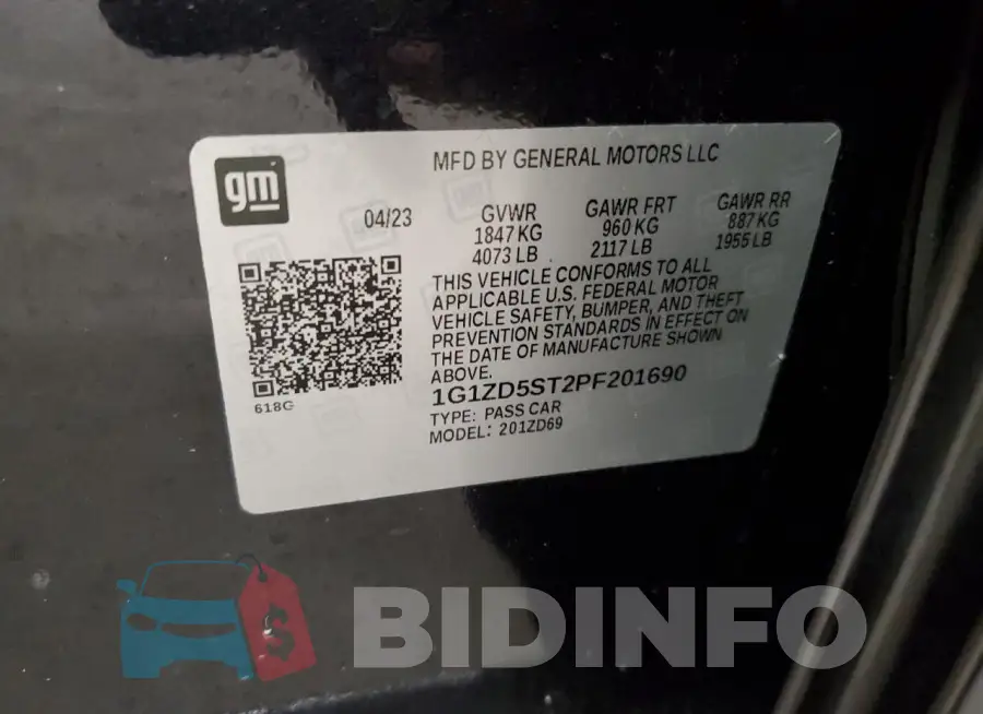 1G1ZD5ST2PF201690 Photo# 12