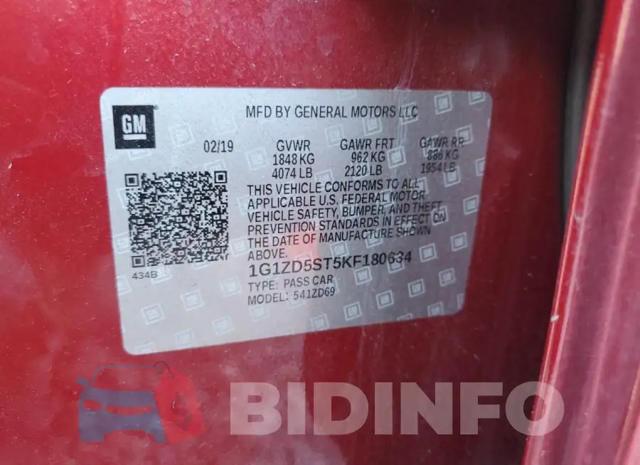 1G1ZD5ST5KF180634 Photo# 12