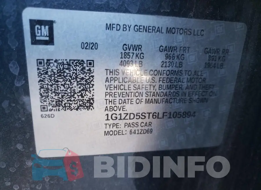 1G1ZD5ST6LF105894 Photo# 12