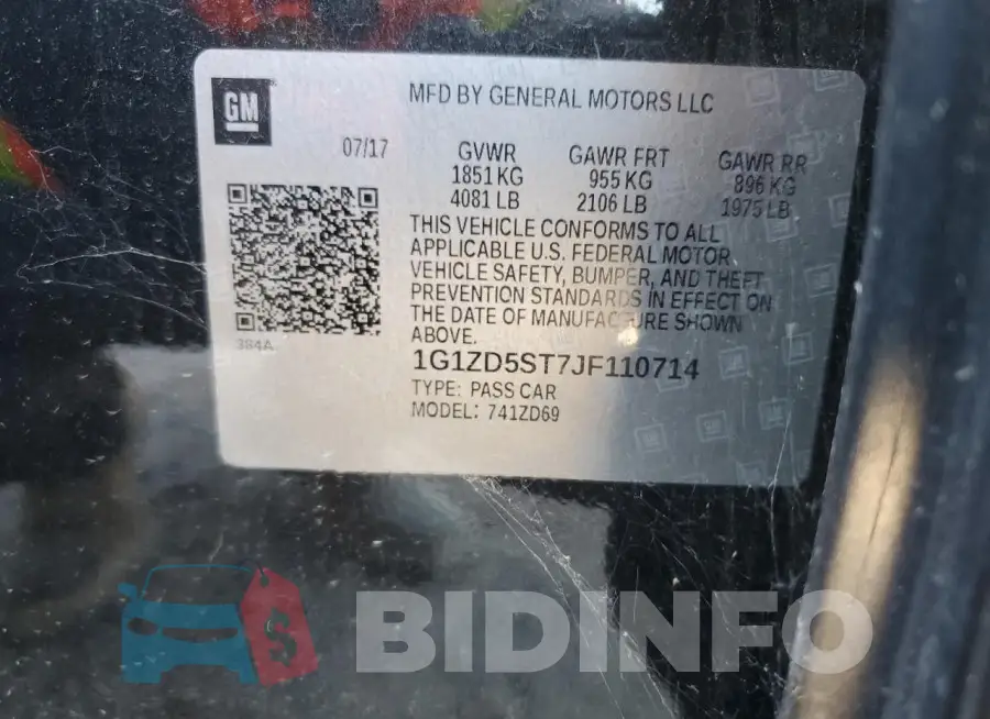1G1ZD5ST7JF110714 Photo# 12
