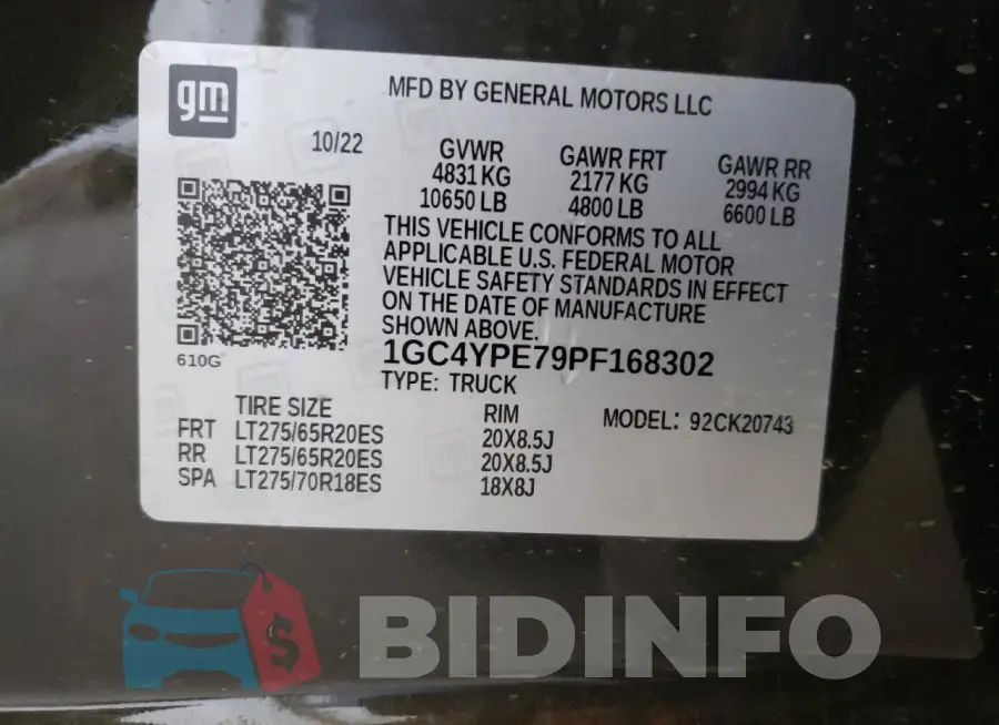 1GC4YPE79PF168302 Photo# 12