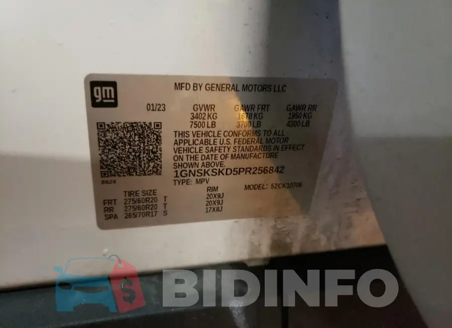 1GNSKSKD5PR256842 Photo# 13