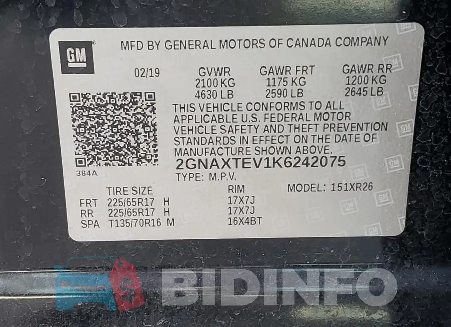 2GNAXTEV1K6242075 Photo# 14