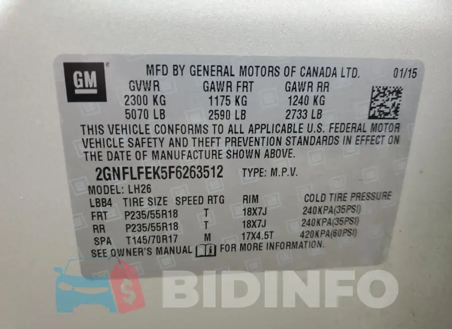 2GNFLFEK5F6263512 Photo# 12