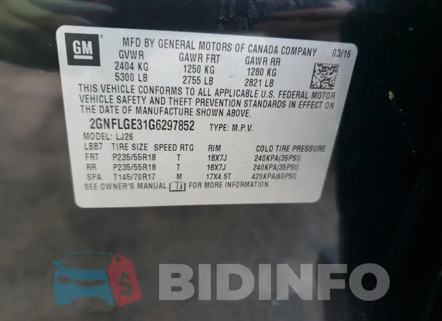 2GNFLGE31G6297852 Photo# 14