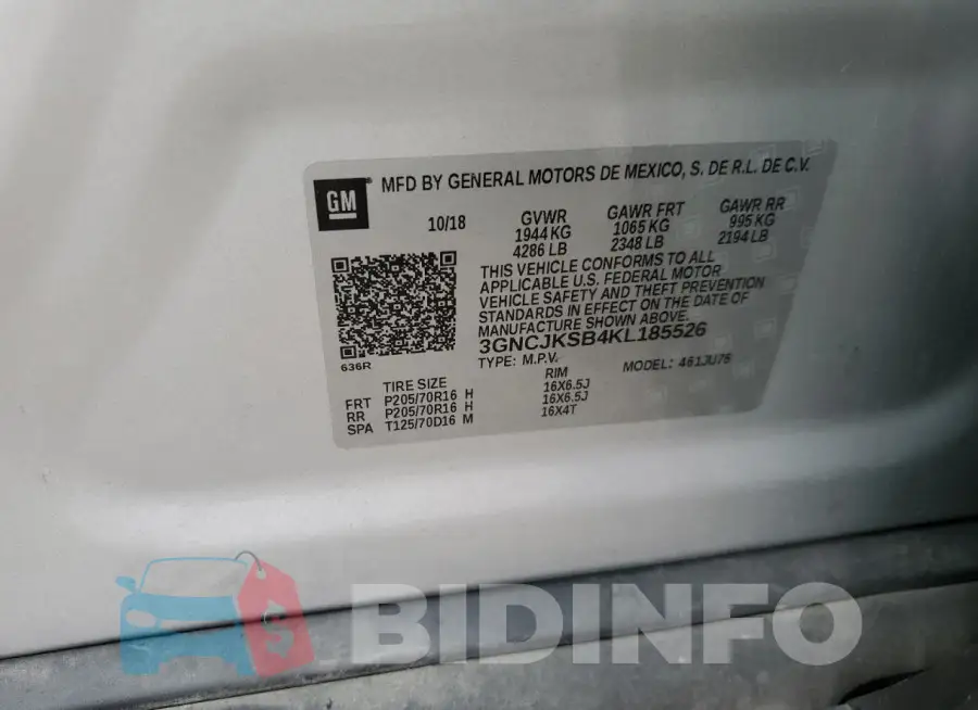3GNCJKSB4KL185526 Photo# 12
