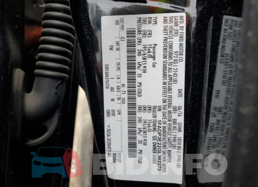 1FADP3E22GL362273 Photo# 12