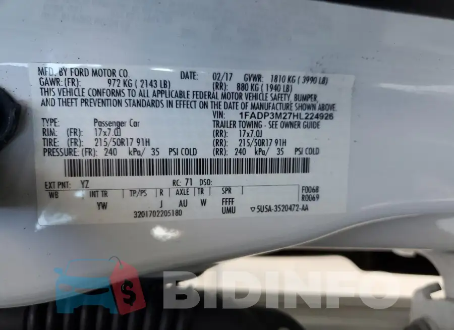 1FADP3M27HL224926 Photo# 12