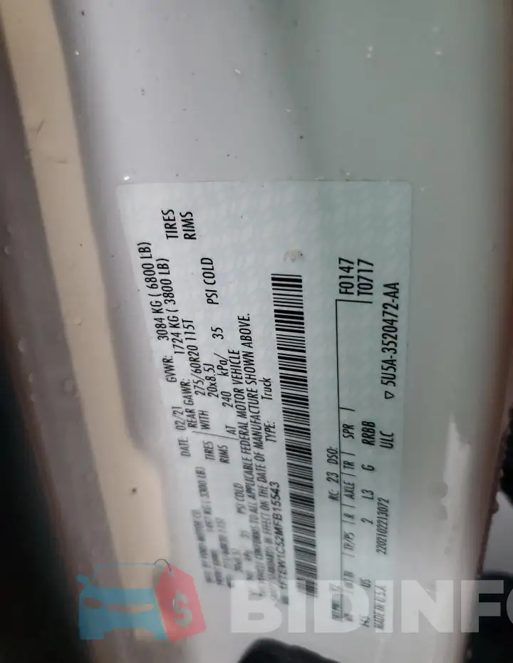 1FTEW1C52MFB15543 Photo# 13