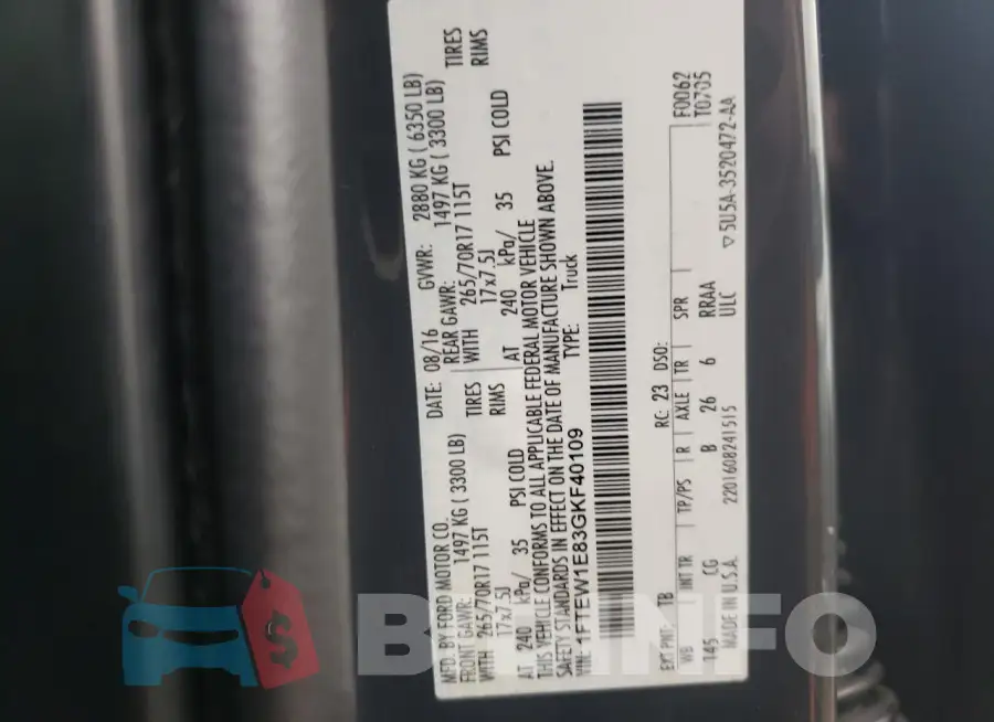 1FTEW1E83GKF40109 Photo# 13