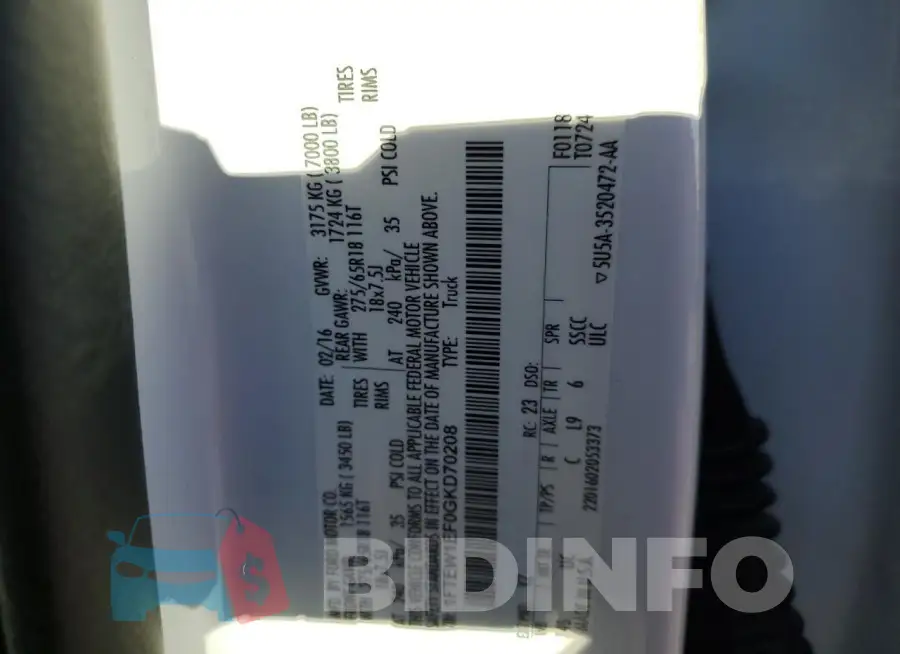 1FTEW1EF0GKD70208 Photo# 12
