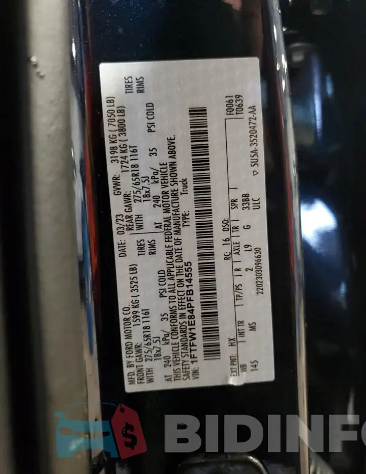 1FTFW1E84PFB14555 Photo# 12