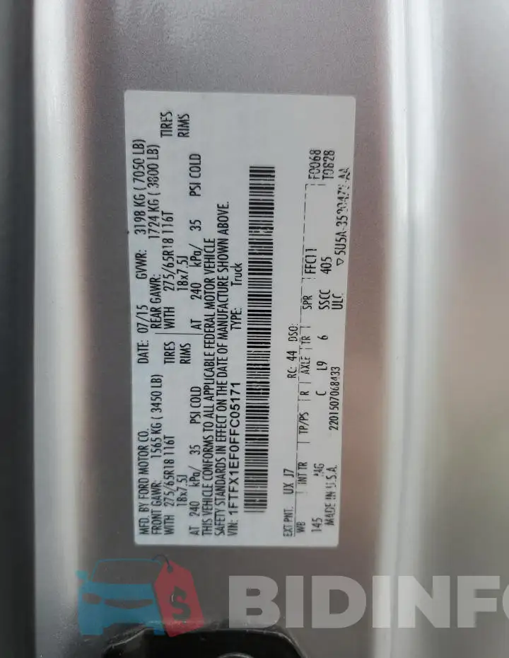 1FTFX1EF0FFC05171 Photo# 12
