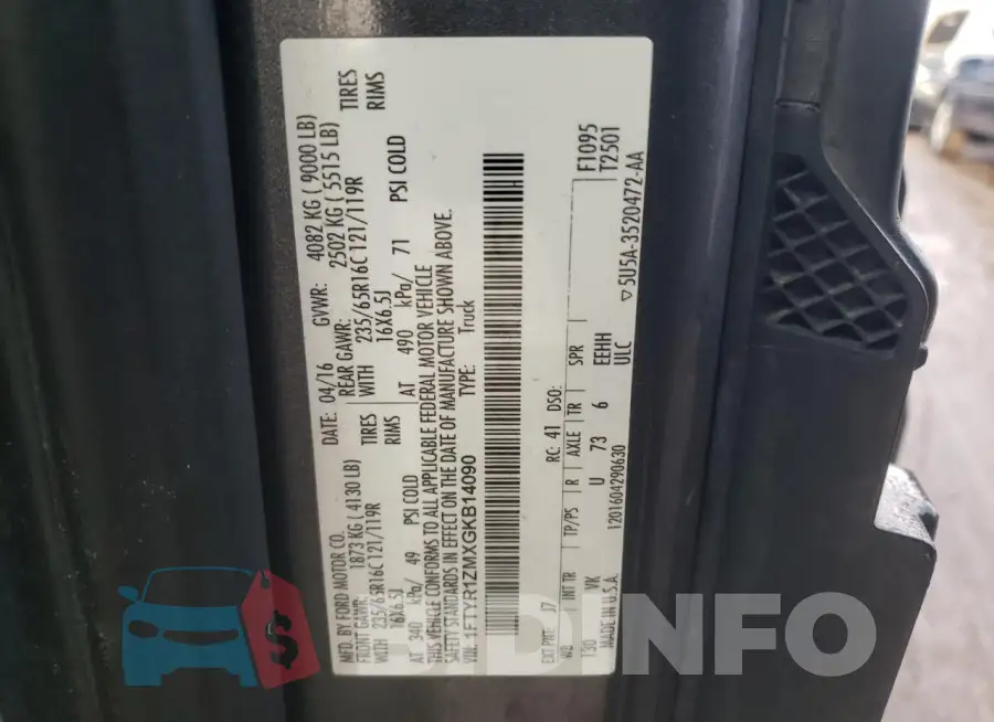 1FTYR1ZMXGKB14090 Photo# 13