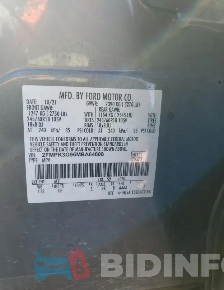 2FMPK3G95MBA64808 Photo# 13