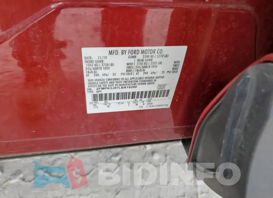 2FMPK3J97LBA19280 Photo# 12