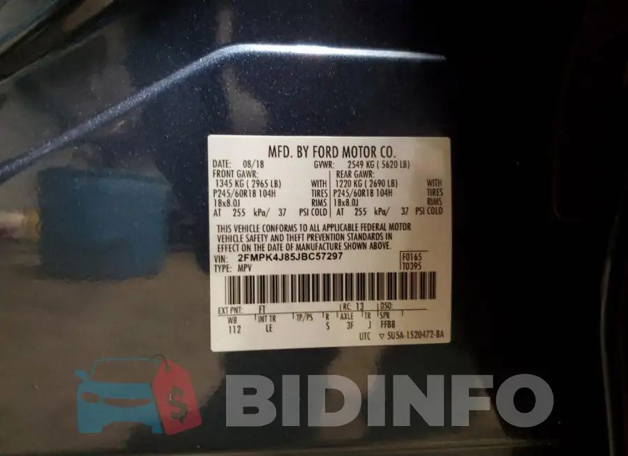 2FMPK4J85JBC57297 Photo# 13